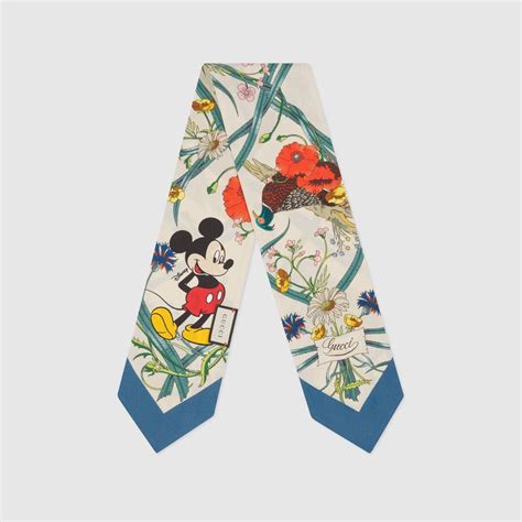 disney x gucci silk neck bow|Gucci floral print silk neck bow .